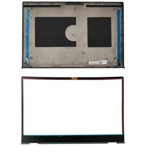 WANGHUIH LCD Achterkant Bovendeksel Voorrand Trim Scharnier Compatibel met Dell Inspiron 7500 7501 Laptop 006K62 0RXN9G (zwart A+B)