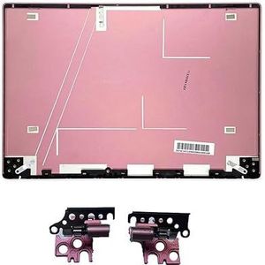 WANGHUIH Bovenste deksel LCD achterkant voorkant scharnieren scharnier compatibel met MSI Summit E14 MS-14C4 14C1 14C2 Laptop (roze A+H)