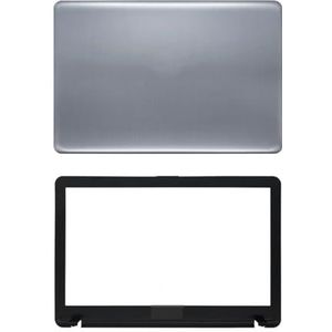 WANGHUIH LCD Achterkant Deksel Trim Bezel Scherm Scharnieren Compatibel met ASUS X540L X540LA X540LJ X540U X540S X540SA X540SC Serie (zilver A+B)