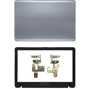 WANGHUIH LCD Achterkant Deksel Trim Bezel Scherm Scharnieren Compatibel met ASUS X540L X540LA X540LJ X540U X540S X540SA X540SC Serie (zilver A+B+H)