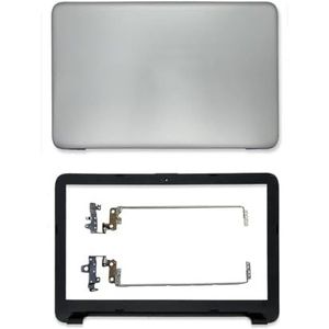 WANGHUIH LCD Achterkant Bovenste Deksel Bezel Scherm Scharnieren Compatibel met HP 15-AC 15-AF 250 255 G4 TPN-C126 C125 Serie (zilver A+B+H)