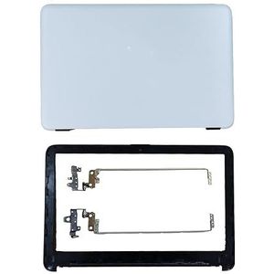 WANGHUIH LCD Achterkant Bovenste Deksel Bezel Scherm Scharnieren Compatibel met HP 15-AC 15-AF 250 255 G4 TPN-C126 C125 Serie (wit A+B+H)
