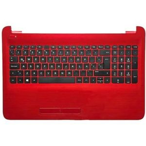 Palmrest Upper Housing LA - Latin toetsenbord Touchpad muis compatibel met HP 15-AC AF 250 255 G4 TPN-C125 (rood Latijn)