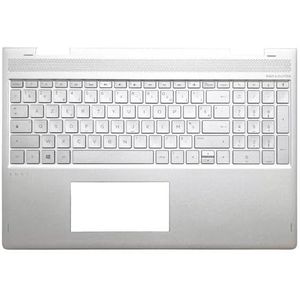 Palmrest Upper Case with Backlit Keyboard UK/IT Italian/FR Frans Compatibel met HP 15-BP 15M-BQ TPN-W127 Zilver (FR versie)
