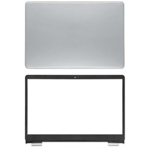 WANGHUIH 15,6 inch LCD-achterklep voorpaneel handsteun bovenste onderste behuizing scharnieren compatibel met Dell Inspiron 15 5000 5593 laptop (zilver A+B)