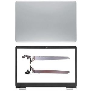 WANGHUIH 15,6 inch LCD-achterklep voorpaneel handsteun bovenste onderste behuizing scharnieren compatibel met Dell Inspiron 15 5000 5593 laptop (zilver A+B+H)