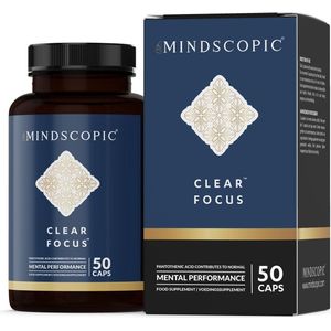 MINDSCOPIC® - Clear Focus™ - Caffeine Pillen - Vitamine B12 - L-Theanine - Rhodiola - Rhodiola Rosea - Caffeine - Citicoline - Vitamine B3 - Bacopa Monnieri - Theanine - Plantaardige Capsules