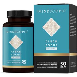 MINDSCOPIC® Clear Focus™ Caffeine Free 50 Capsules - Award Winnende Nootropic Formule - 100% Natuurlijk & Vegan