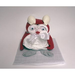 De Zoetebekjes - Luiertaart - Kraamcadeau - De Uiltjesknapper – Rood