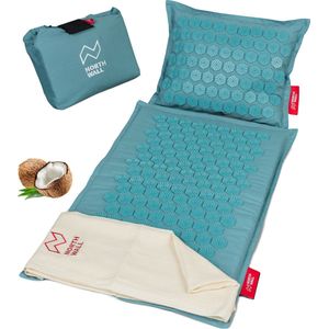 Northwall Spijkermat met Kussen & Draagtas - Acupressuur mat met Spijkerkussen - Spijkerbed - Acupunctuur - Meditatie - Shakti Massage - Blauw