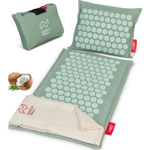 Northwall - Spijkermat - Groen - Acupressuur Mat met Kussen en Draagtas - 6960 Drukpunten