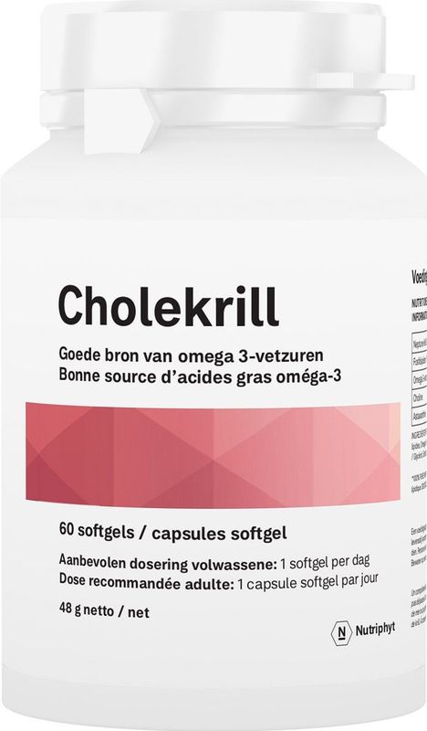 Nutriphyt - Cholekrill Softgels - 60 Stuks - Neptune Krill Oil