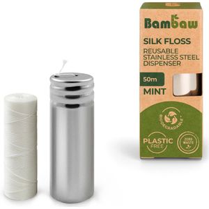 Bambaw - Tandzijde - Mint - 1x50 meter - Biologisch Afbreekbaar