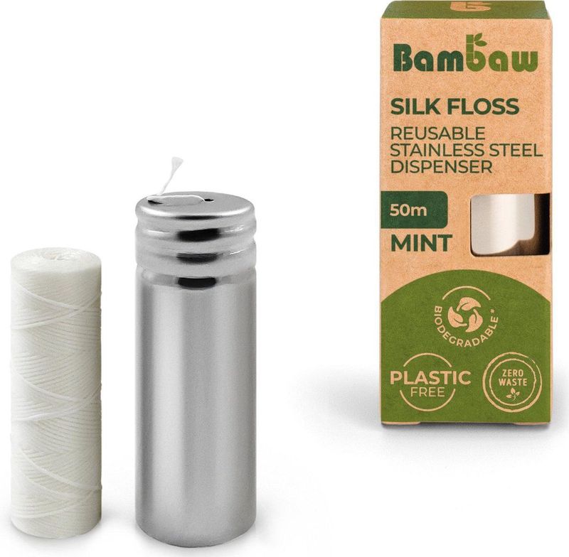 Bambaw - Tandzijde - Mint - 1x50 meter - Biologisch Afbreekbaar