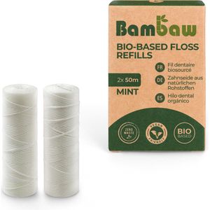 Bambaw - Veganistische Tandzijde - Munt - 2x50m - Eco Flosdraad