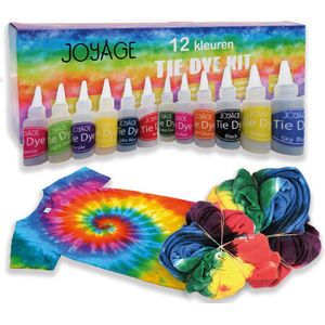 Tie Dye Kit Verf - 12 kleuren - Tie dye verf poeder - Tie dye set kinderen - Textielverf wasmachine - Batik Verf set - Wasmachinetextielverf - Tye Dye set - Meisjes speelgoed 6 jaar