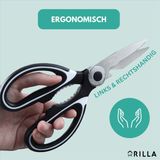 Grilla - Professionele Keukenschaar - Zwart - Vaatwasserbestendig - RVS