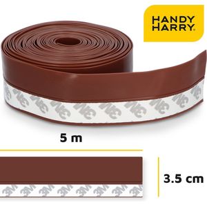 HANDY HARRY® Tochtstrip voor deuren - 5mx3.5cm - Bruin - Zelfklevend