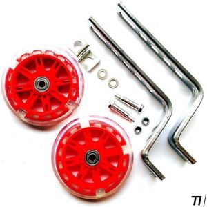 TIKKENS® Zijwieltjes - 12-20 Inch - LED lichtjes - Zijwieltjes voor Kinderfiets - Rood - 12 inch/14 inch/16 inch/18 inch/20 inch - Zijwielen