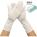 H&S PROTECTOR - Extra lang Nitril handschoenen - 305mm lang - Wegwerp handschoenen - Wit - S - Poedervrij - 100 stuks