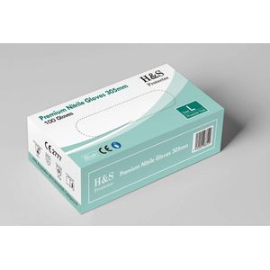 H&S PROTECTOR® - Nitril handschoenen - Lange manchet 305mm - Wegwerp handschoenen - Wit - S - Poedervrij - 10 dozen - 1000 stuks