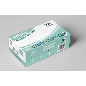 H&S PROTECTOR - Nitril handschoenen - Wegwerp handschoenen - Wit - M - Poedervrij - 100 stuks