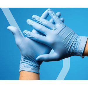 H&S PROTECTOR® - Nitril handschoenen - Wegwerp handschoenen - Blauw - L - Poedervrij - 100 stuks