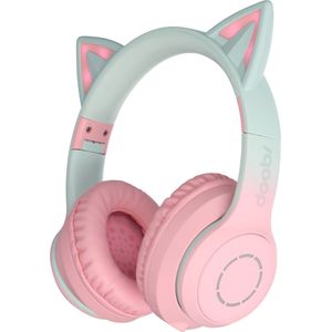 Doobs Cathy Kinder koptelefoon | Bluetooth 5.1 | Katoor | RGB LED | Draadloos | Comfort - roze