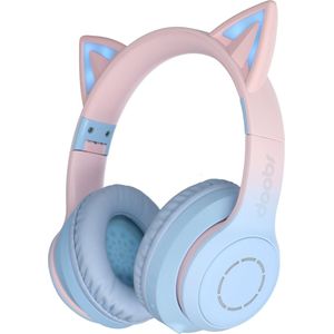 Doobs Cathy Kinder koptelefoon | Bluetooth 5.1 | Katoor | RGB LED | Draadloos | Comfort - blauw