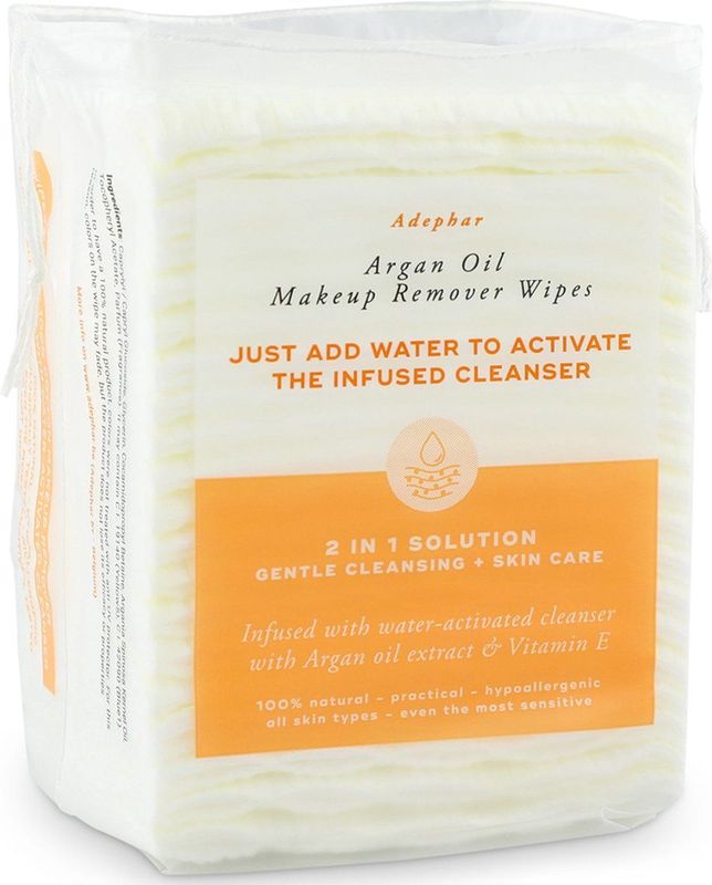 Adephar Make-up Remover wipes 2 in 1 - Argan - 40 wipes (3 + 1 pack)