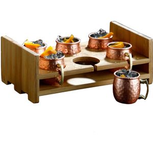 Chefs Cuisine moscow mule bekers - shotglaasjes - borrelglaasjes - Incl. 6x 60ml shotglaasjes & houder