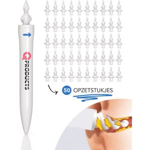 Qproducts Oorsmeer Verwijderaar Inclusief 50 Opzetstukken - Oorreiniger - Oorsmeerverwijderaar Spiraalvormig - q grips - qgrips - Oor Schoonmaken - Oorlepel - Ear cleaner - Earscratcher