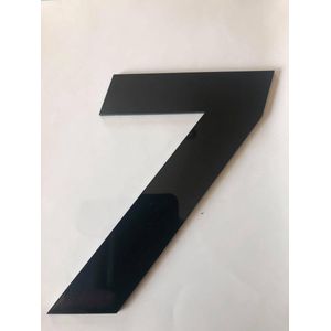 Huisnummer plexiglas/Acrylaat zwart cijfer 7