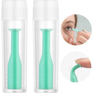 Lenzen Zuignap - 4x stuks - Lens ploffertje - Contactlenshouder - Lenzenvloeistof - Lenzen Pincet - Harde lenzen - Lenzendoosje - Lichtblauw