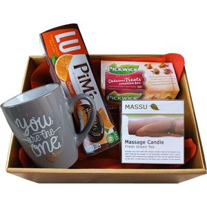 Verwenpakket – Massage Kaars GREEN TEA 200ml - Massu – Geschenkset - PickWick Tea – Valentijn Cadeau