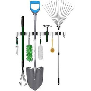Luxe Bezemhouder - Opbergsysteem - Bezem ophangsysteem - Ophanghaken - Tuingereedschap - Gereedschap opbergen - Zwart'