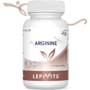 Arginine 500 | 100 plantaardige capsules | Draagt bij tot een goede arteriële elasticiteit en bevordert de cellulaire energieproductie - ATP | Made in Belgium | LEPIVITS