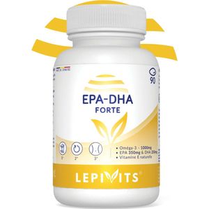 EPA-DHA FORTE | 90 capsules | Visolie Geconcentreerd in Omega 3 + Vitamine E | Normale Hersen- en Hartfunctie | Gecertificeerd VRIJ VAN ZWARE METALEN | Gemaakt in België | LEPIVITS