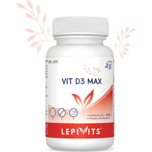 Vitamine D3 Max 3000IU | 30 plantaardige capsules | Optimale Immuniteit | Gezonde Spieren en Botten | Biobeschikbare Vitamine D Voorziening | Made in Belgium | LEPIVITS