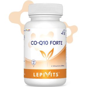 Co-Q10 Forte 200mg | 30 plantaardige capsules | Draagt bij tot een normaal celmetabolisme | Made in Belgium | LEPIVITS