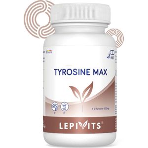 Tyrosine max | 60 plantaardige capsules | Verhoogt motivatie en concentratie | Made in Belgium | LEPIVITS