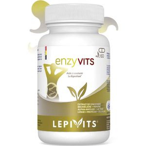 Enzyvits | 60 plantaardige capsules | Helpt de spijsvertering van koolhydraten, vetten en eiwitten te ondersteunen | Made in Belgium | LEPIVITS