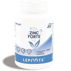 Zinc Forte | 60 plantaardige capsules | Zinkcitraat + cysteïne + vitamine B6 | Made in Belgium | LEPIVITS