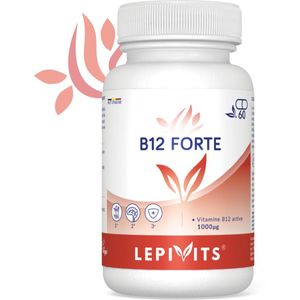 B12 Forte | 60 plantaardige capsules | Draagt bij tot de vermindering van vermoeidheid en de goede werking van het zenuwstelsel | Made in Belgium | LEPIVITS