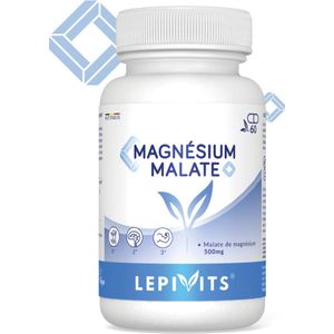 Magnesium Malaat | 60 plantaardige capsules | Bevordert een gezonde werking van het zenuwstelsel | Voedingssupplement | Made in Belgium | LEPIVITS