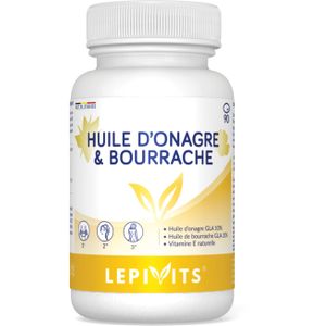 Teunisbloem & Borage Olie | 90 capsules | Beschadigde Huid | Uitgedroogde Huid | Bestrijding van huidveroudering | Made in Belgium | LEPIVITS