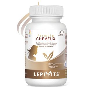 Hair Formula | 60 plantaardige capsules | Cysteïne, Silicium, Vitaminen & Mineralen | Haaruitval | Made in Belgium | LEPIVITS