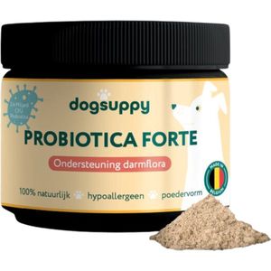 Probiotica Forte poeder - Hypoallergeen - Ondersteunt Darmflora & Spijsvertering - 100% Natuurlijk - 60 schepjes - Zonder vlees, zetmeel & eiwit - Bij Moeilijke ontlasting, Krabben, Poten likken en Allergieën - 3.4 miljard CFU Probiotica per schepje