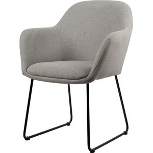 Usuals - Jasmin Eetkamerstoel - Stof - Grijs - Zithoogte 49cm x Zitbreedte 40cm - Vintage