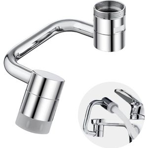 Vitasa Kraan Opzetstuk - 1080 graden draaibaar - Kraan Verlengstuk - Roterende Kraankop - Waterbesparend - Sproeikop - 2 sproeistanden - Badkamer - Keuken - RVS